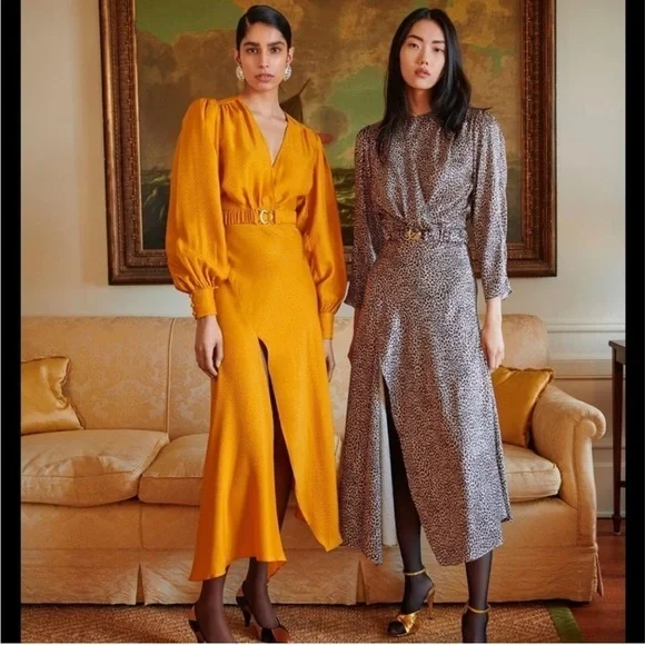 Ronny Kobo Estelle Silk Dress in Yellow ๐ป Revolve sz Medium - Picture 2 of 15